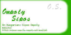 ompoly sipos business card